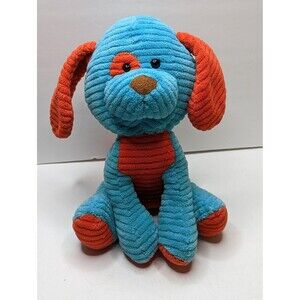 Walmart Puppy Dog Blue Orange Plush Ribbed Corduroy Stuffed Red Spark Lovey 2016